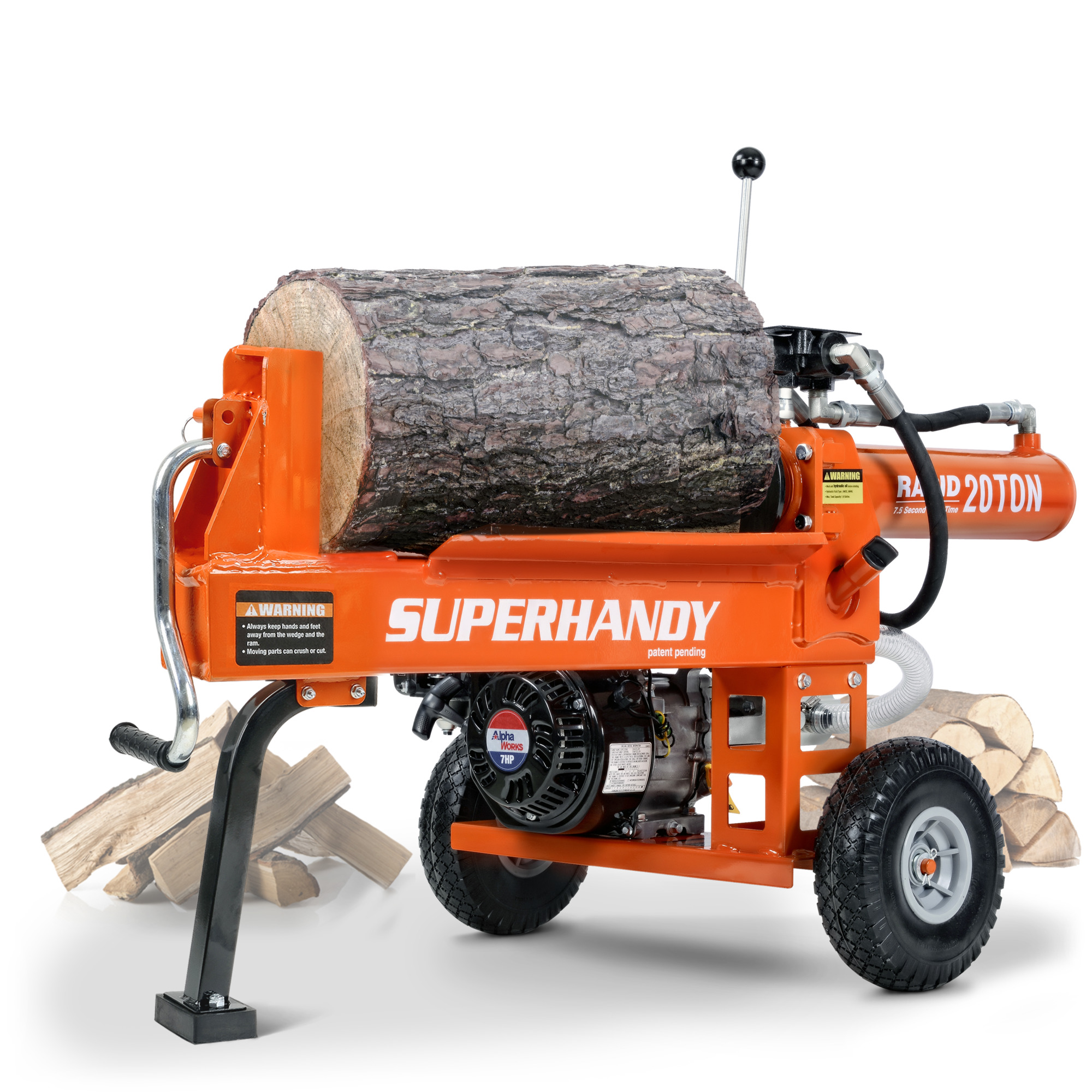 SuperHandy Portable Hydraulic Log Splitter, Max. Log Diameter 16in., Max. Log Length 20in. Model# TRI-GUO077